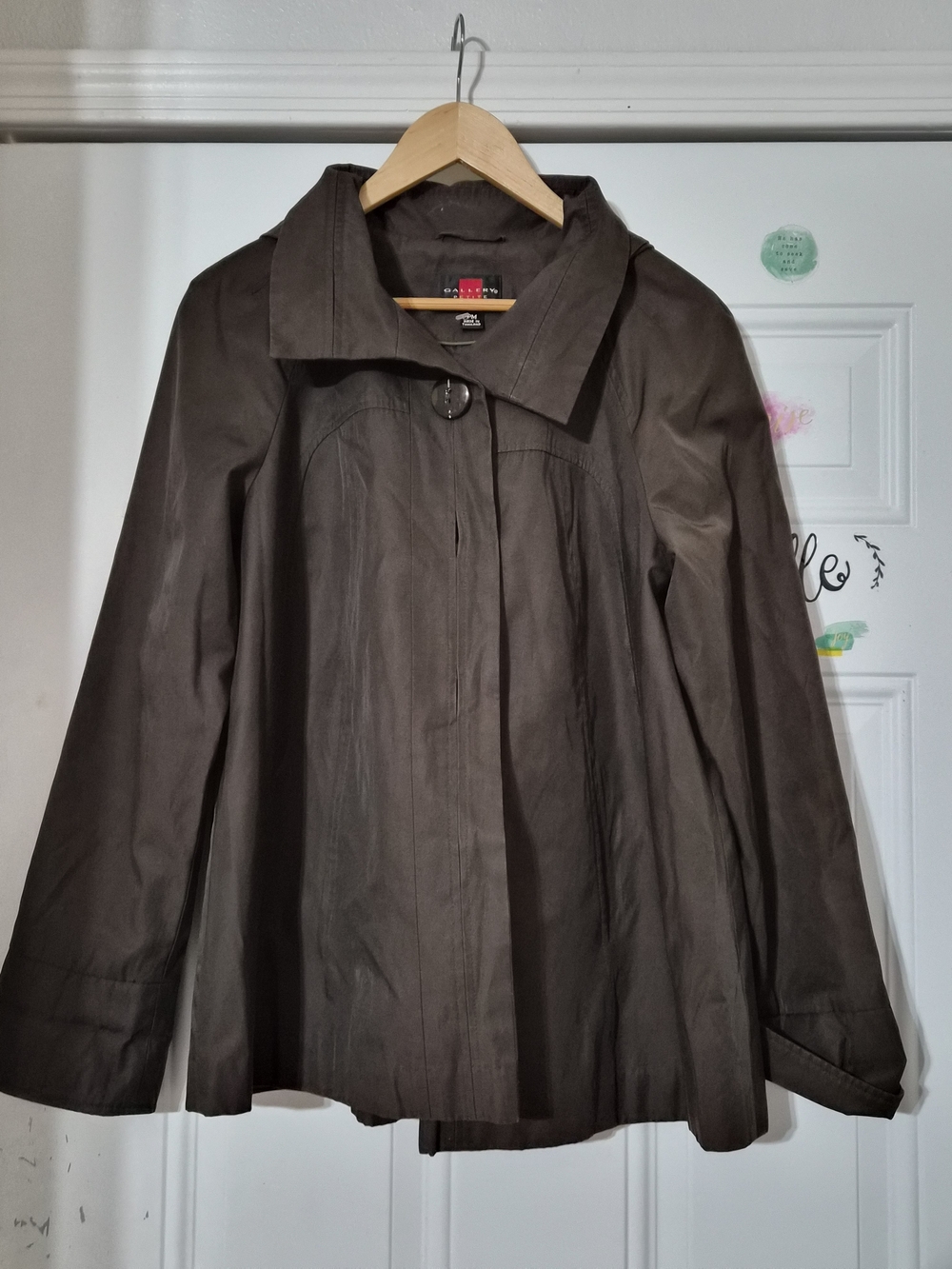 Gallery Dark Brown Single-Button Trench Jacket